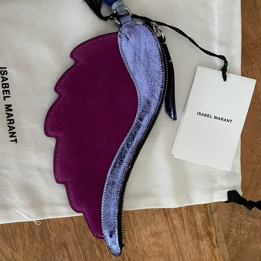 Isabel Marant Kanat pouch purple angel wing small purse new with tags dust bag - Picture 4 of 8